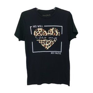 Love in Faith His Will His Way My Faith Graphic Crew Short Sleeve Shirt Sz Small